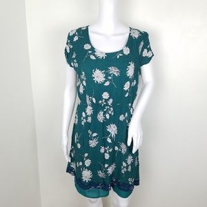 Market & Spruce Green Floral Dress L